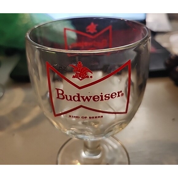 Vintage Budweiser Beer Goblet – Bowtie Logo Chalice Glass Barware - Picture 7 of 8
